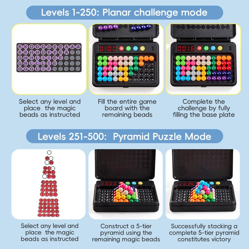 Bunte Perlen Logisches Denken Pädagogisches Puzzle-Spiel für Kinder - Magische Pyramide Jigsaw