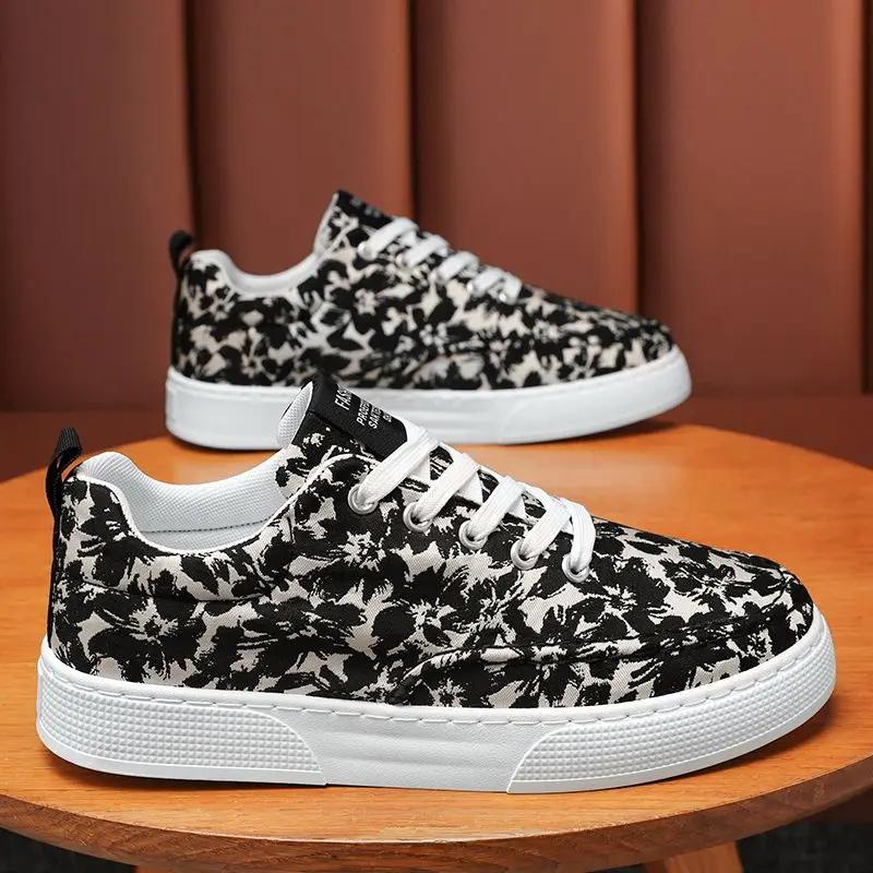 

Fashion Sneakers Chunky Print Lace-up Young Students Men s Casual Shoes In Promotion Breathable Leisure Vulcanize Common Work Male Shoe 39
