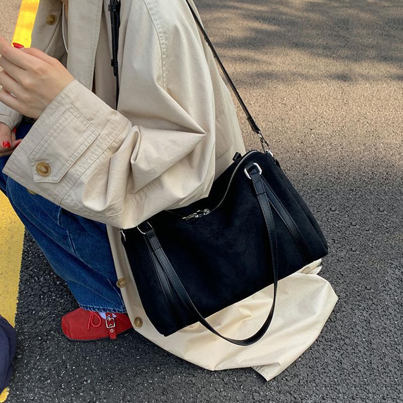 Fashion Women Shoulder Bag Faux Suede Crossbody Bags High Capacity Matte PU Leather Female Tote Handbags