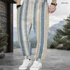 Men Plus Size Patchwork Printed Drawstring Waist Jogger Pants Side Pockets Cuffed Ankle Long Trousers