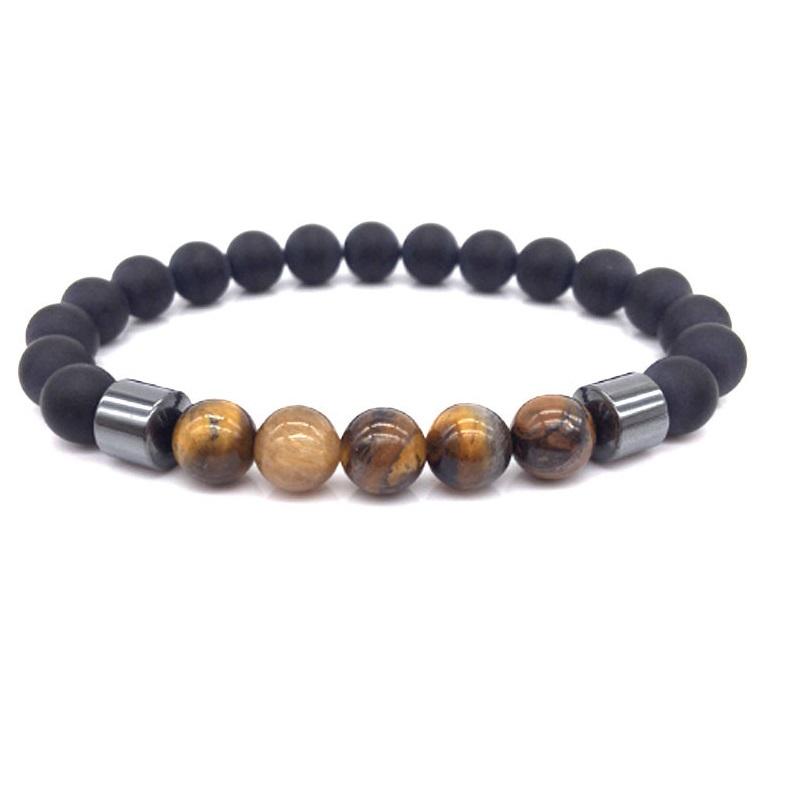 Mode Naturstein Armbänder Männer Energie Zylinder Hämatit Heilung Armbänder für Frauen Gebet Reiki Charme Schmuck Geschenk