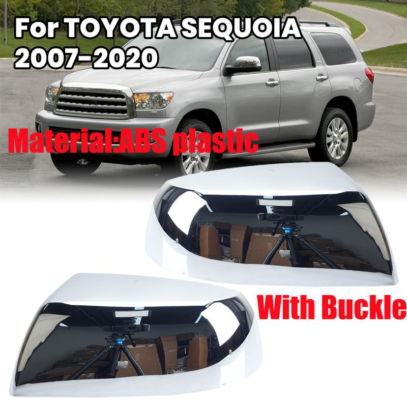 Rearview Wing Mirror Cover Cap For Toyota Sequoia Tundra 2007- Chrome ABS Plastic With Buckle Door Mirror Car Accessories