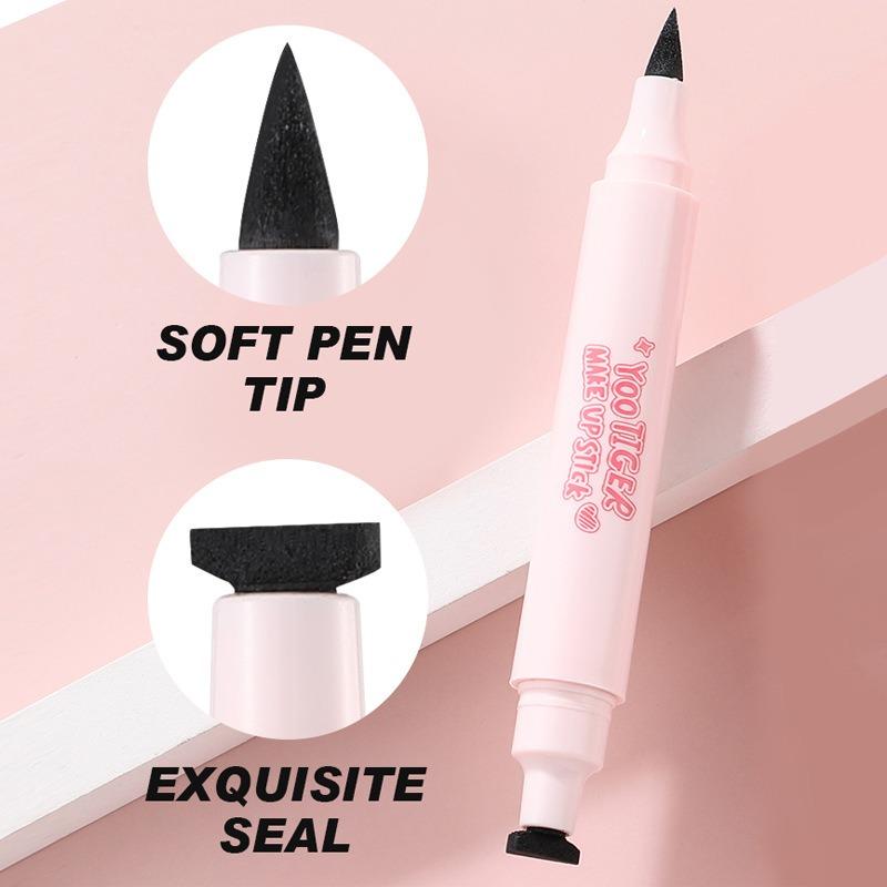 2 in 1 Eyeliner & Aegyo-sal Pen, Double Ended Waterproof Stamp Eyeliner Pencil, Smooth Shadow Liner for Natural Eye Makeup