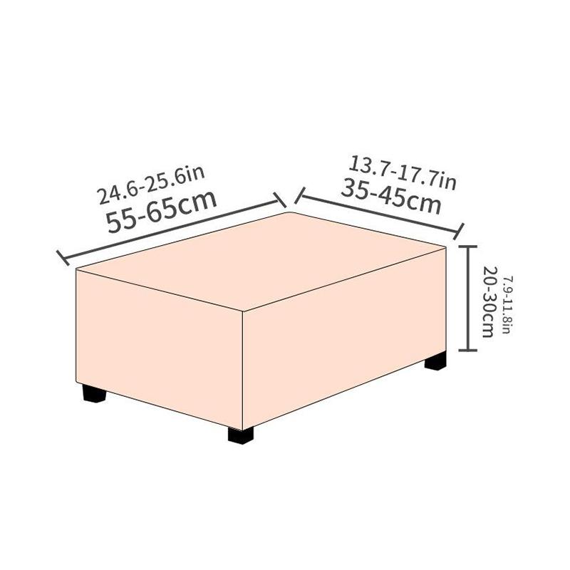 17 Styles Stretch Footstool Cover Ottoman Slipcover Pouffe Dustproof Rectangle Slipcover Print Fabric Furniture Protective Cover