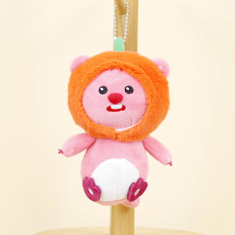 Cute Small Animal Plush Keychain With Fruit Costume Soft Stuffed Toy For Bags