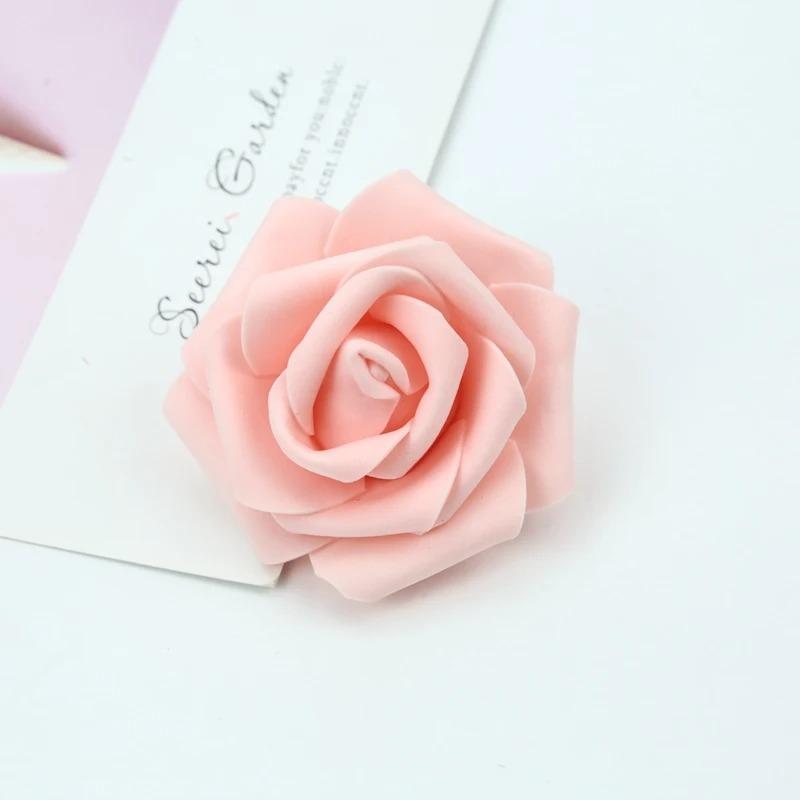 Artificial Flowers 7CM Foam Rose Flower Home Room Wedding Decoration Bridal Accessories Clearance Scrapbooking Brooch Handmade