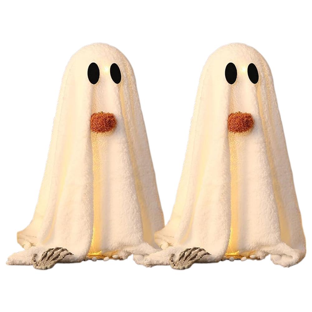 Soft Fabric Tabletop Decoration with Built-In Lights for a Spooky Home Office Fireplace and Ghost Pumpkin LED Halloween Decor