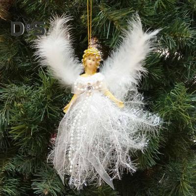 Bambola Appesa Adorabile Ampia Applicazione Tessuto Buon Natale Peluche Angelo Giocattolo Ornamento per Casa