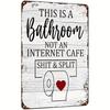 1pc Vintage Bathroom Metal Sign  Tin Sign , Wall Decor For Home Bathroom Toilet, 8x12 Inches