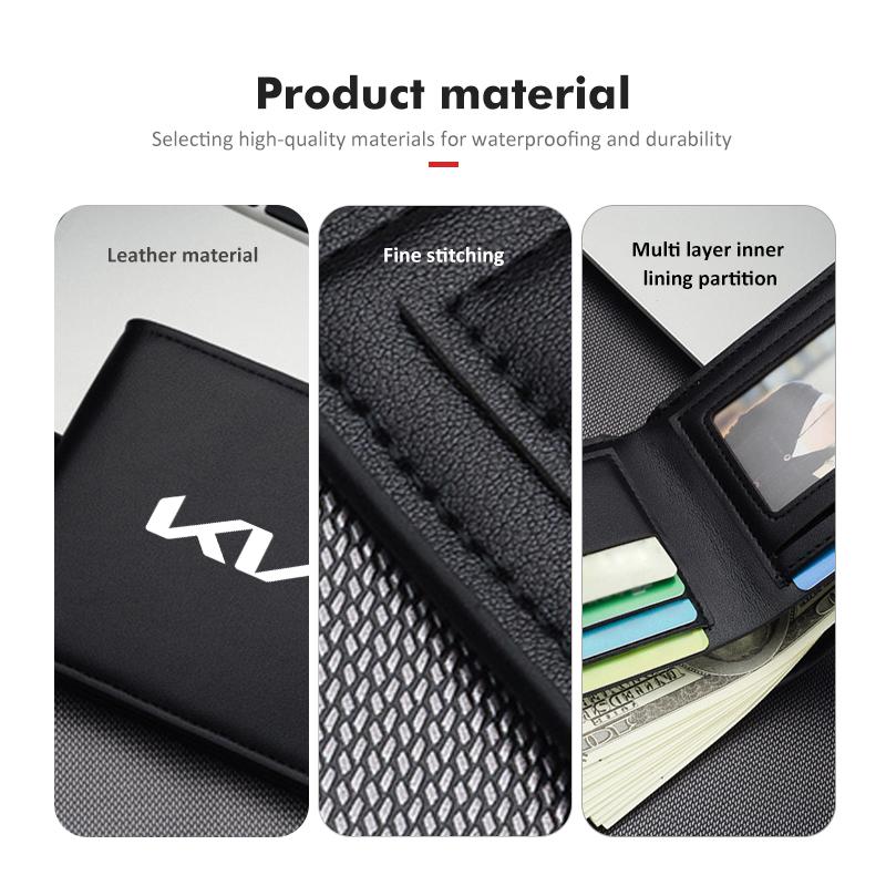 CKWQ4 Car Driving Documents Credit Card Holder Driver License Bag Storage Bag For KIA Stinger Optima Cerato Soul Venga Forte Spectra
