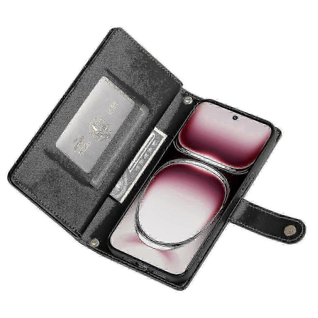 Phone Wallet for Oppo Reno12 5G with Leather Straps