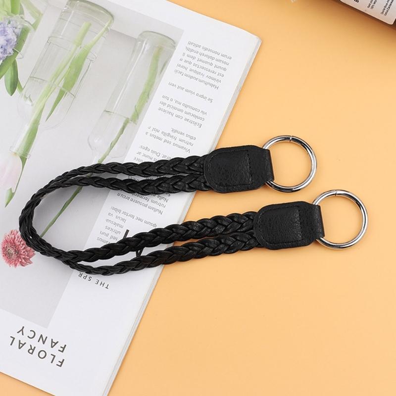 Lady Purse Handle Belt Replacement Handbag Retro Woven Strap Shoulder Bag Handcraft Bag DIY Accessories Black/Gray/Beige