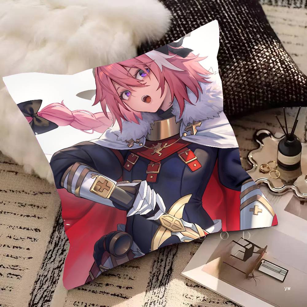 Astolfo Anime Fate Pillow Case Fashion Square Pillowcase Bedroom Sofa Room Ins Decoration Leisure