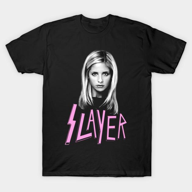 

Men Black Print T-shirt Buffy The Vampire Slayer No-Cut Transfer Paper Print Cotton Tshirt L чорний