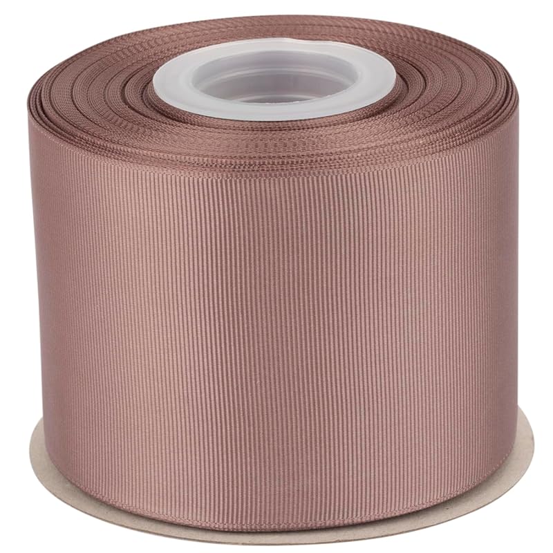 

[Tekdeere]Width 75mm solid chocolate chip grosgrain ribbon, perfect for gift wrapping, sewing, hair accessories, wedding decorations - 22 meters/roll
