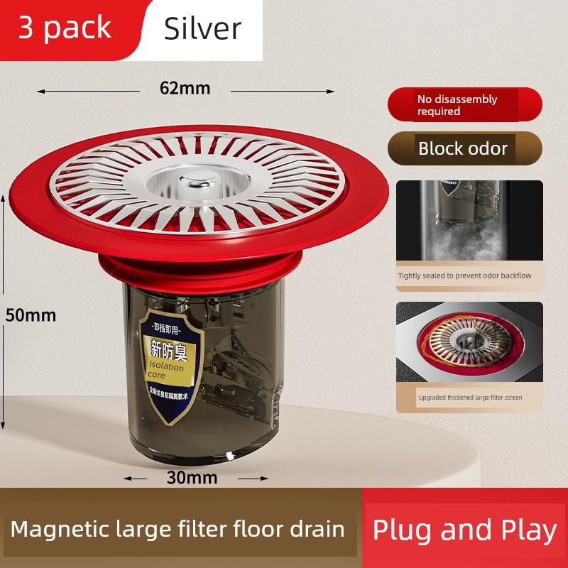 Floor Drain Deodorizer, Anti-Odor Device for Sewer, Silicone Mat, Small Insect Cover, Universal Anti-Odor for Bathroom, Old-Style