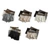 4Pcs Men Boxer Underwear Elastic Mid-Waist Design Breathable Fabric Shorts Briefs Letter Print U-Convex Panties Daily Wear