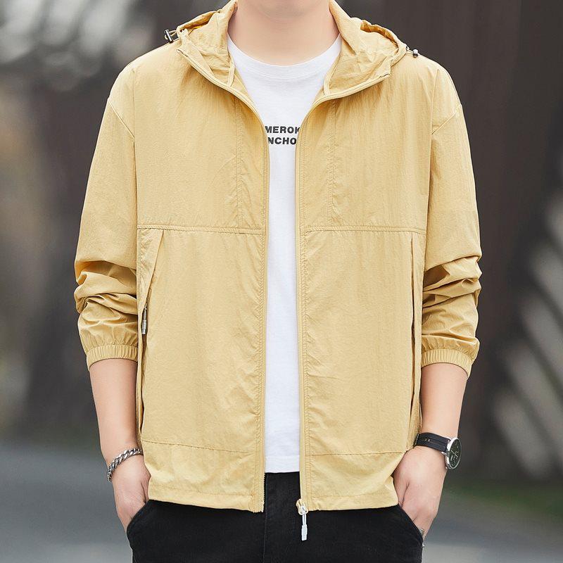 2026 Men s Ultra-Thin Ice Silk Sun Protection Jacket - Breathable & Lightweight Summer Outdoor Wear XL