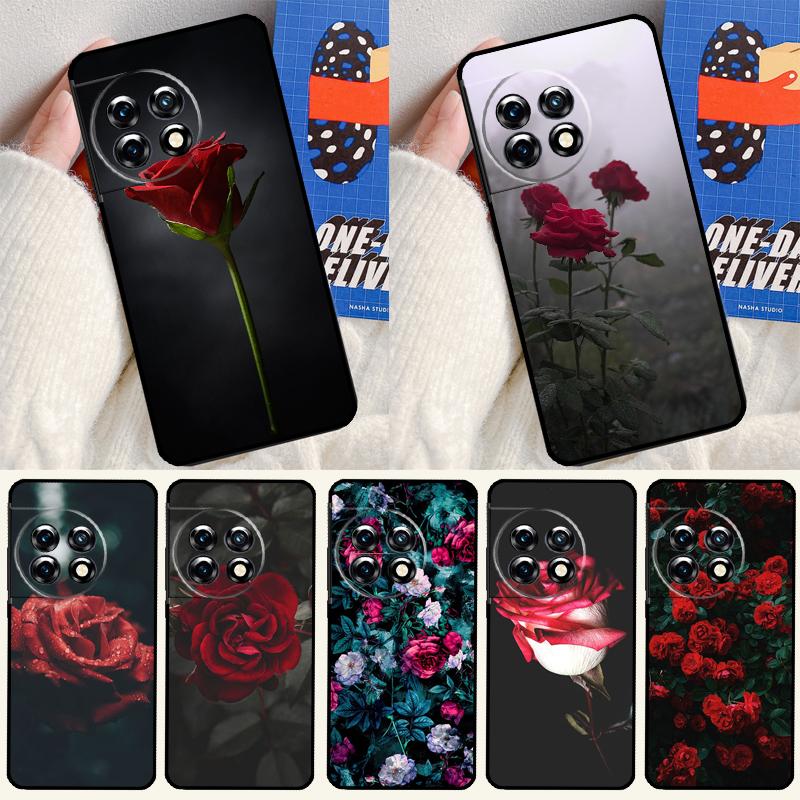 Red Rose Flower For OnePlus 13 13R 12 12R 11 9 10 Pro 8T 9RT 10T 10R Nord 4 CE 2 3 Lite N20 N30 Phone Case