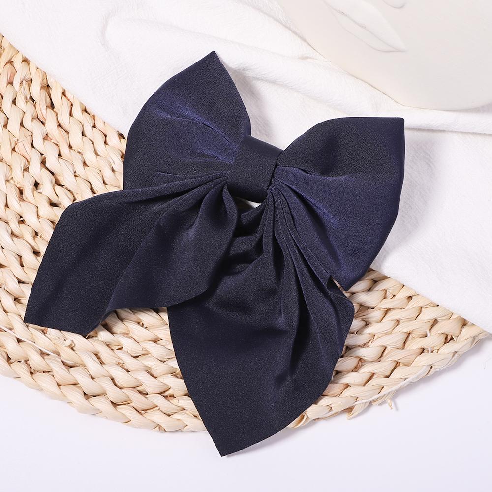 1Pcs Sweet Bows Hairpins Solid Color Bowknot Hair Clips For Girls Satin Butterfly Barrettes Duckbill Clip Kids Hair Accessories Quality