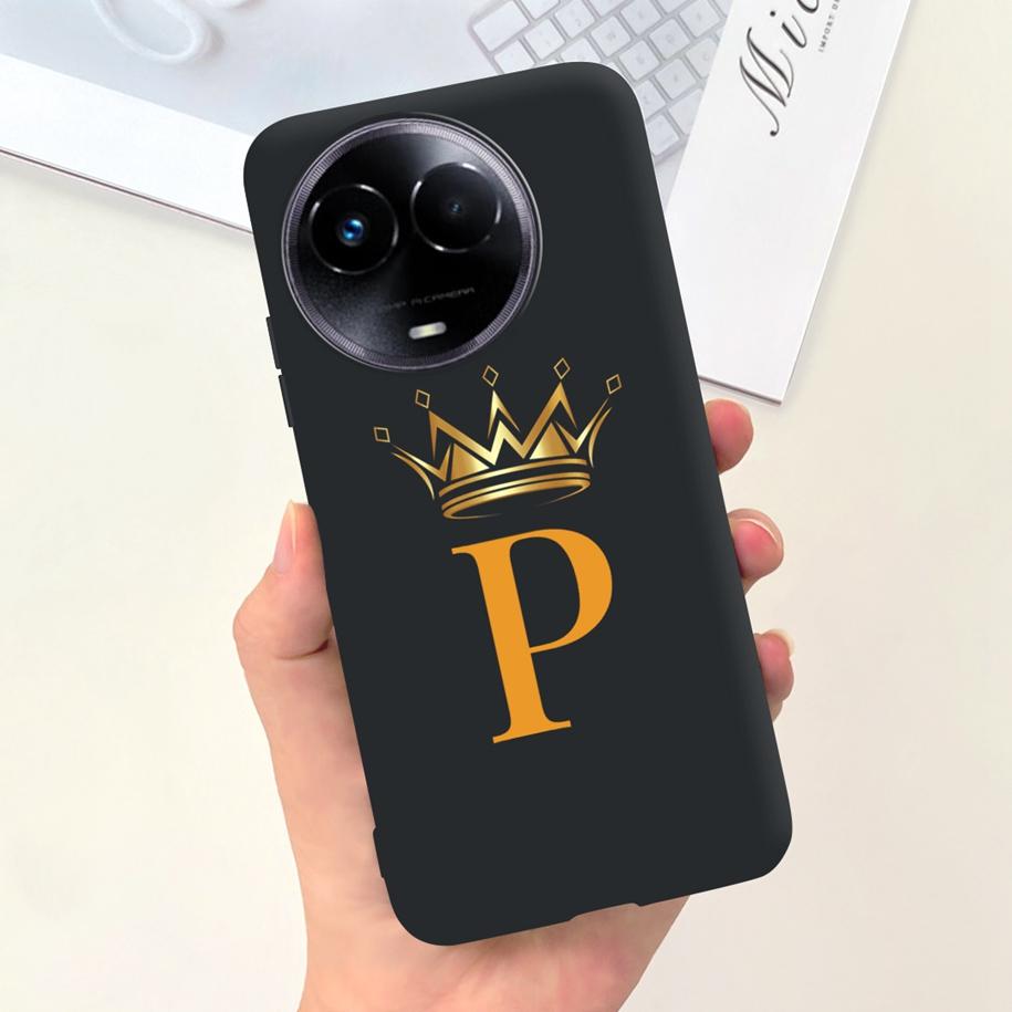 For Realme 11 5G Case Cute Crown Letters Silicone Soft TPU Shockproof Cover For Realme 11X 5G RMX3785 Funda Realme11 Phone Cases