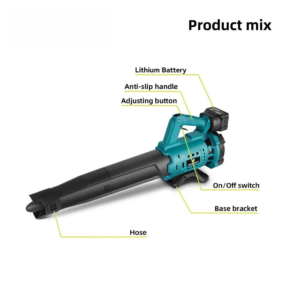 18500RPM Speed Adjustable Efficient Leaf Snow Dust Cleaning Blower Tool Cordless Portable Electric Air Blower