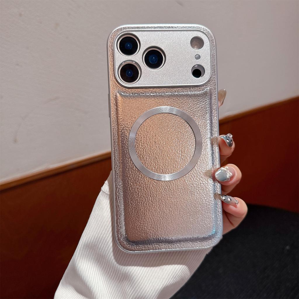 For iPhone 17 Pro Case PU Leather + PC + TPU Precise Cutout Phone Cover Compatible with MagSafe
