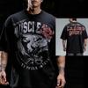2026 GYM Vêtement de Sport Musclé pour Homme T-shirt Rugissant de Rage Bestseller d'Été Costume d'Entraînement Américain Fitness à Manches Courtes