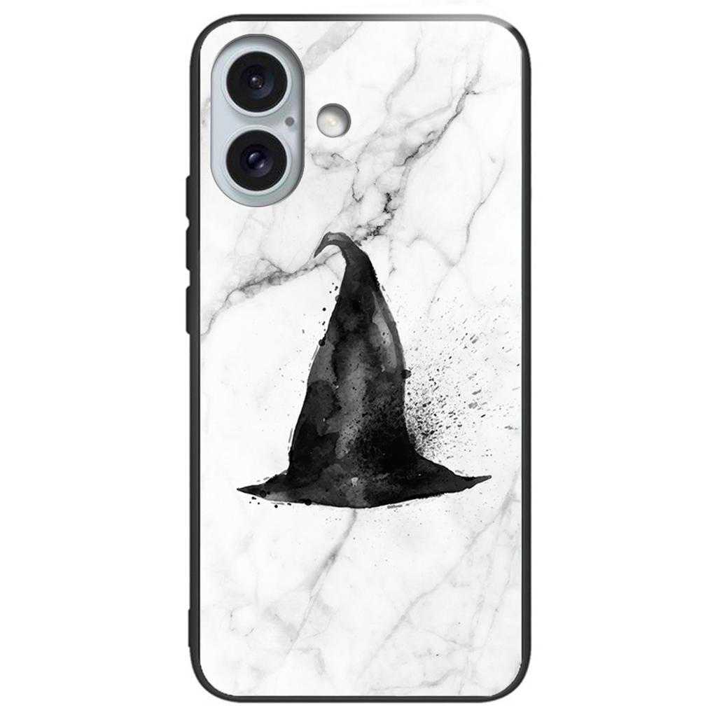 For iPhone 16 Plus Case Pattern Printing Tempered Glass+TPU Phone Cover