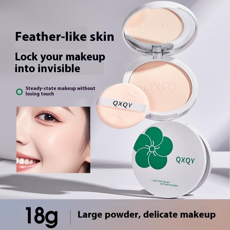 Sametový pudr s jemnou mlhou, make-upový pudr, kontrola mastnoty, voděodolný, dlouhotrvající, matný, přirozený, nahý make-up, pudr