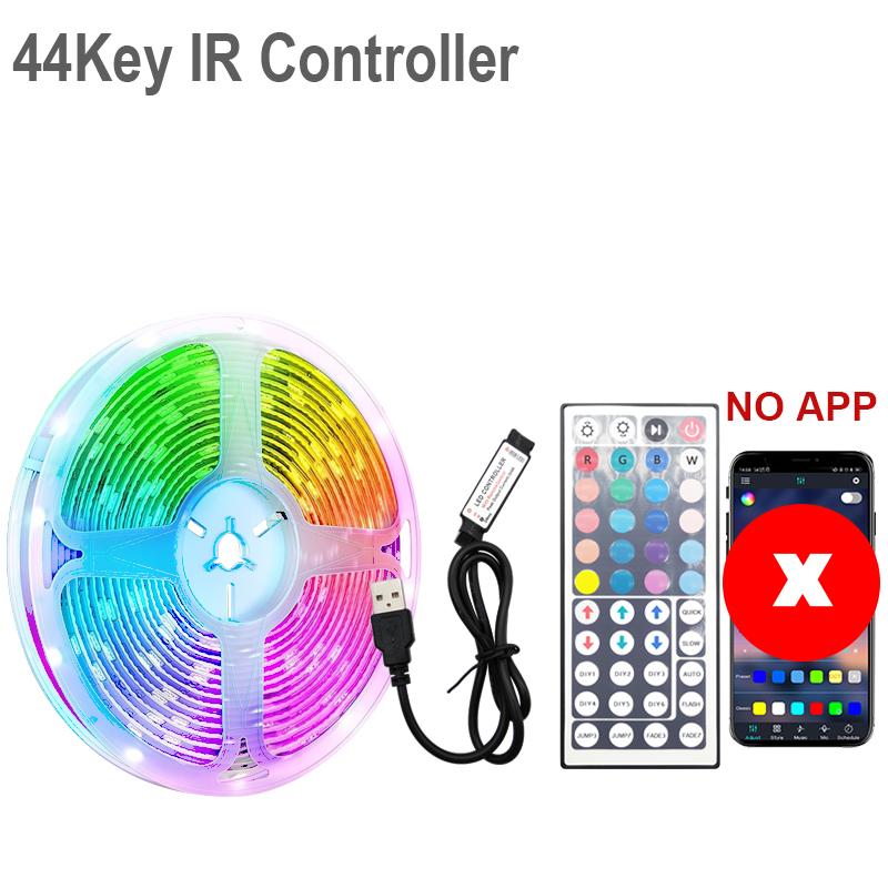 1-25M USB LED Strip Lights Remote Control Color Changing 5050 RGB Led Light Flexible Lamp Tape for TV Backlight Home Room Decor