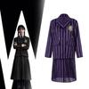 Wednesday Addams Character Cosplay Dress With Polyester Material For Women And Girls