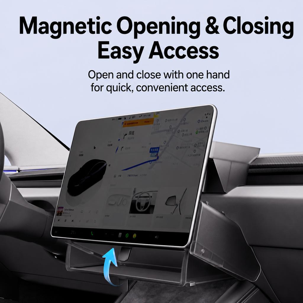 For New Tesla Highland Model 3 Y Standard Juniper Tray Magnetic Under Screen Fold Storage Box ETC Screen Storage Box Accessories