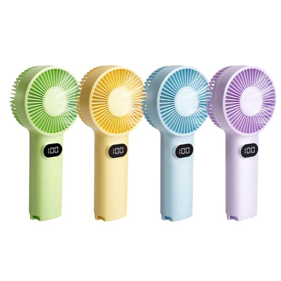 Small Handheld Fan 100 Speed Adjustable LCD Display USB Rechargeable Summer Cooling Fan Portable Travel Mini Personal Fan