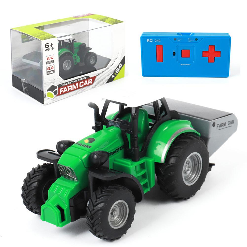 2.4G RC Farm Car 1:64 Scale Die-Casting Farm Tractors With Lights 5-Channel Remote Control Tractor Model Toys For Kids