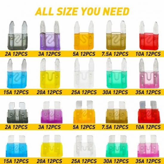 220Pcs Car Blade Fuse Assortment Kit Assorted Set For Auto Truck Automotive EOA