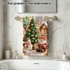 Santa Claus Christmas Bath Towel, Festive Animal Print, Soft Absorbent Towel for Bathroom Decor