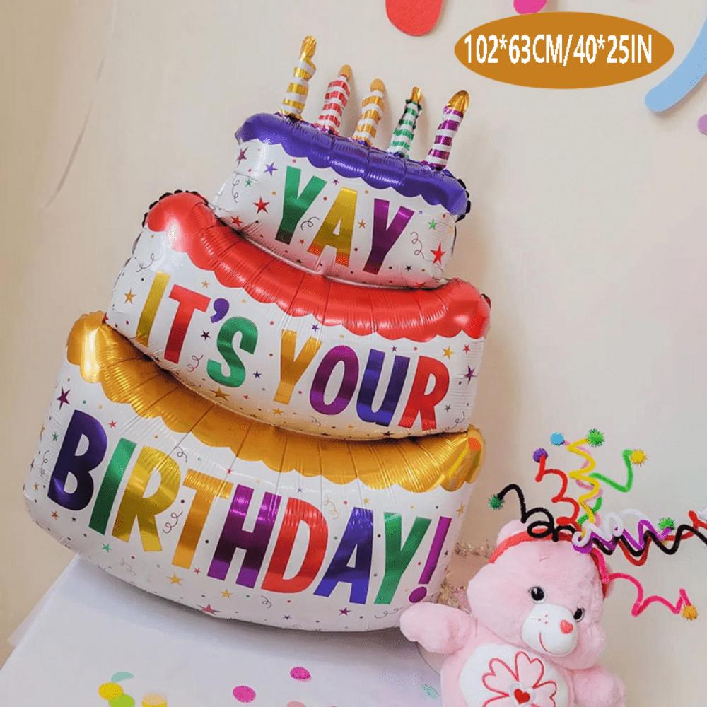 

49-дюймовый большой воздушный шар из алюминиевой пленки в виде медведя для торта, украшение на день рождения