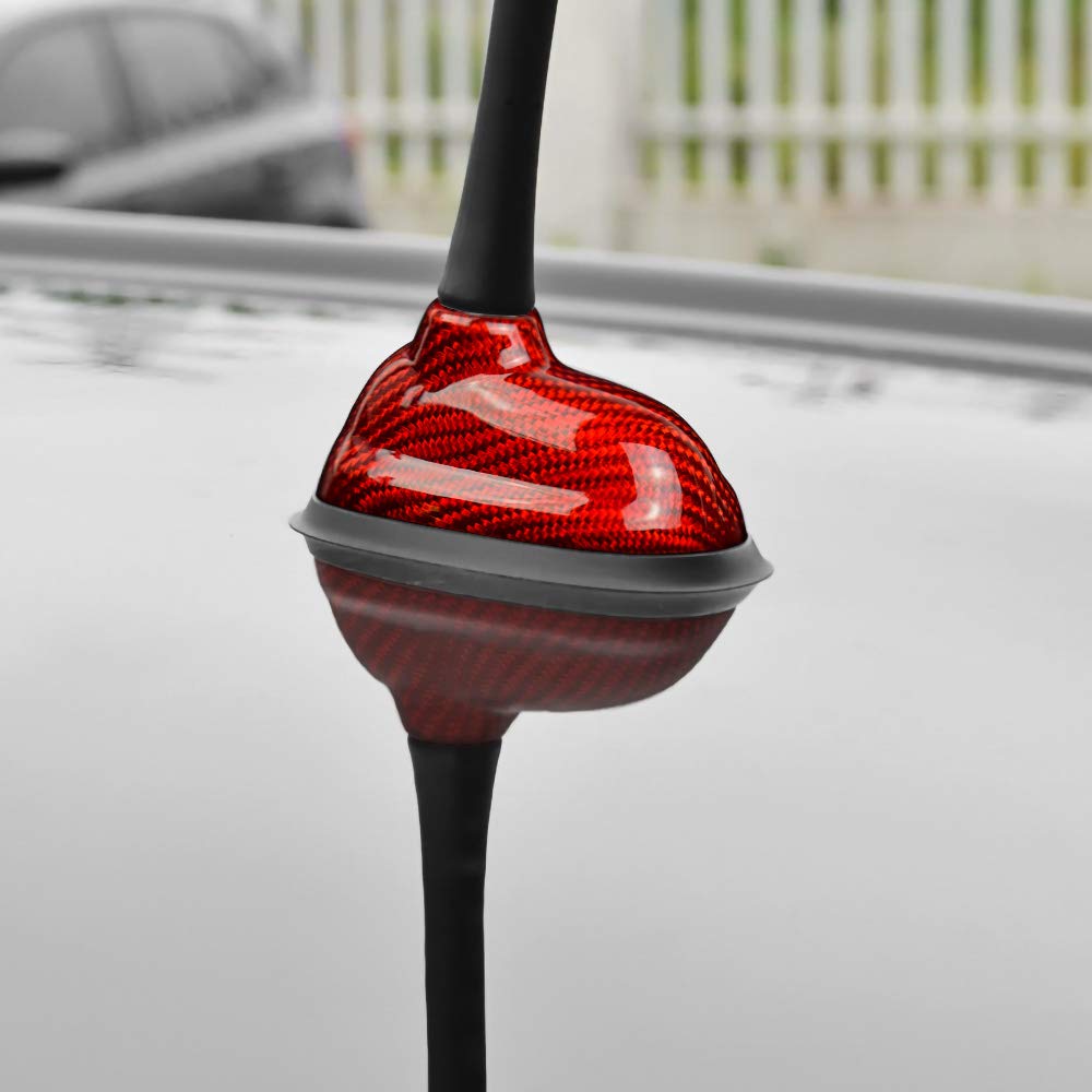 AIRSPEED Carbon Fiber Car Shark Fin Antenna Cover Radio Signal Sticker Accessories Fit Mini Cooper R55 R56 Accessories (Red)
