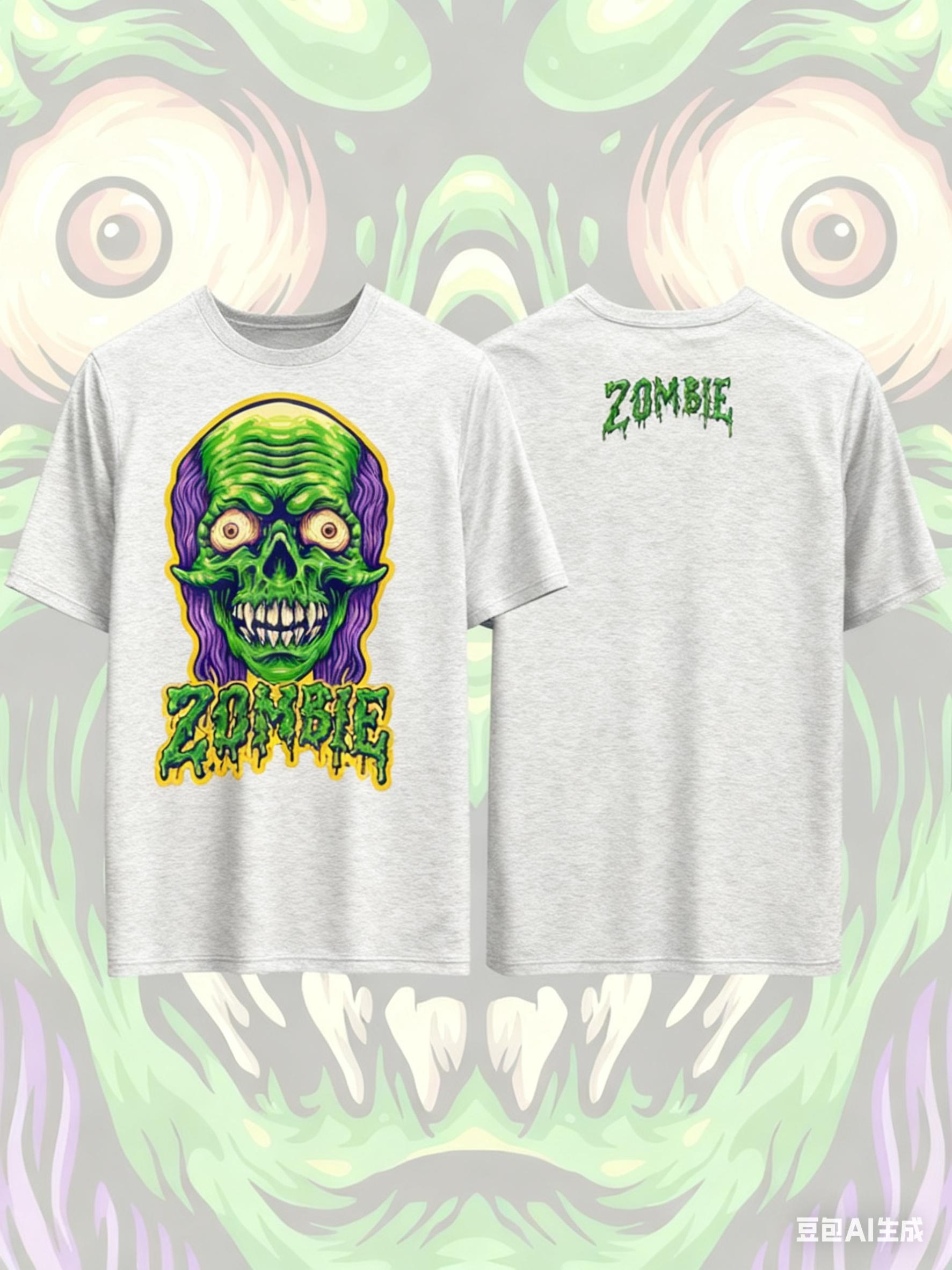 

ZOMBIE Printed Pure Cotton Tshirt for Men and Women Dark Fun Style Short Sleeved Oversized Fashion Casual Summer Gothic Tees 4XL