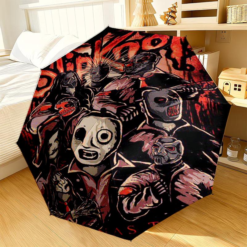 Rock Metal Music Band Collage Umbrella 8-Frame for Travel, Camping, Casual Lightweight Portable Umbrella, Essential for Every Family Holidays Gift