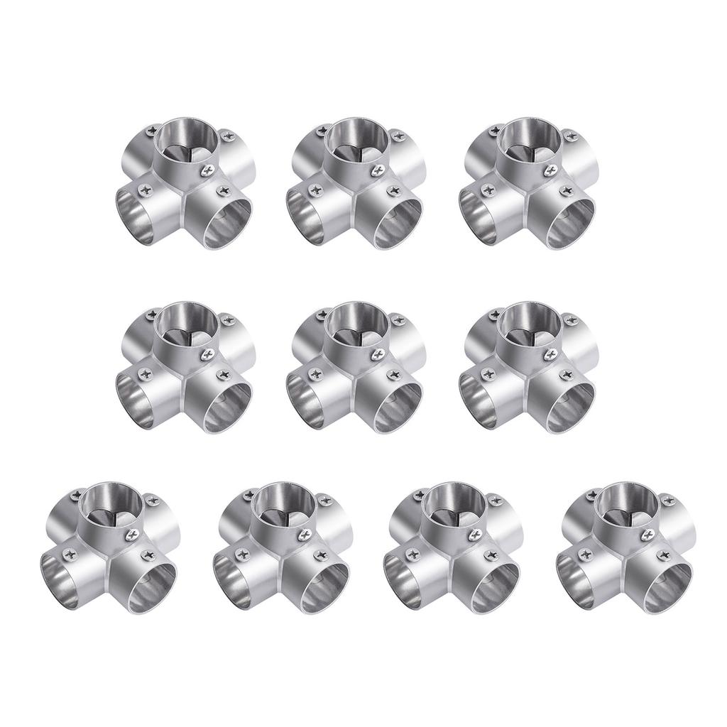Set of 10 Stainless Steel Pipe Clamps Handrail T Joint Accessories Heavy Duty Stainless Steel T Fittings for Tubing