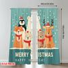 2pcs 2D flat printing Fashionable Christmas Curtains Cute Christmas Animals Merry New Year Digital Printed Polyester Drapes
