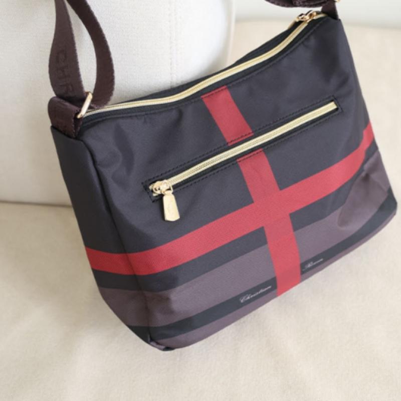 Shiz Madam Ultra Lightweight Check Multi Pocket Crossbody Bag A42433