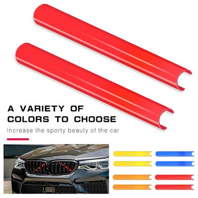 2 peças de faixas de acabamento de grade frontal de carro, adesivo de moldura para BMW E60 E61 F20 F10 F30 X3 F25 G01 G30 G20 F11 1 2 3 5 Series M 36cm