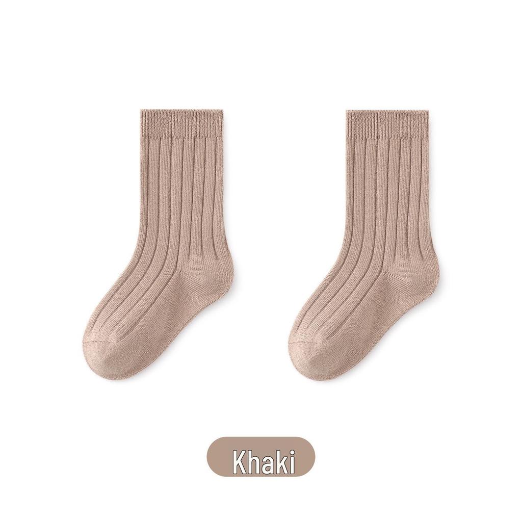 New Spring & Autumn Cotton Socks for Kids - Solid Color Short Socks for Boys & Girls