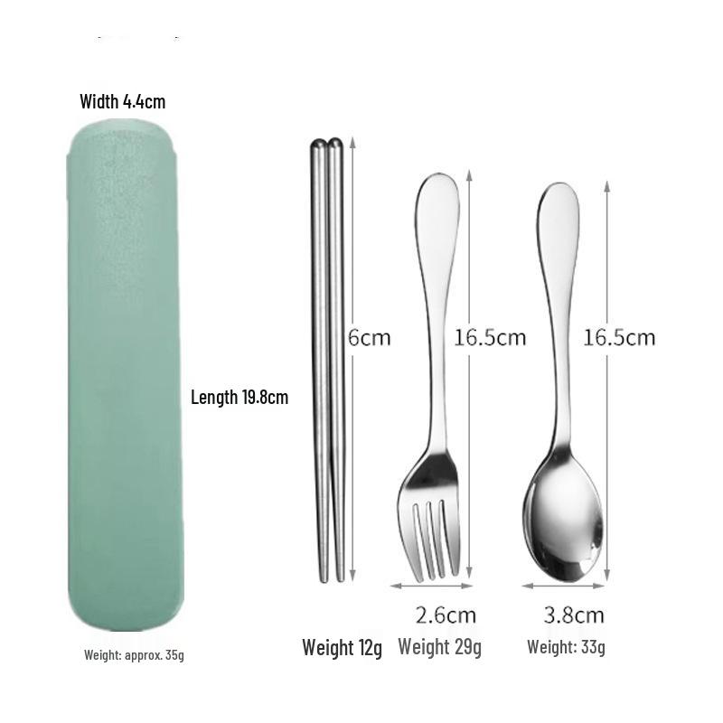 Portable Stainless Steel Cutlery Set: Fork, Spoon & Chopsticks - Ideal for Students & Outdoor Use