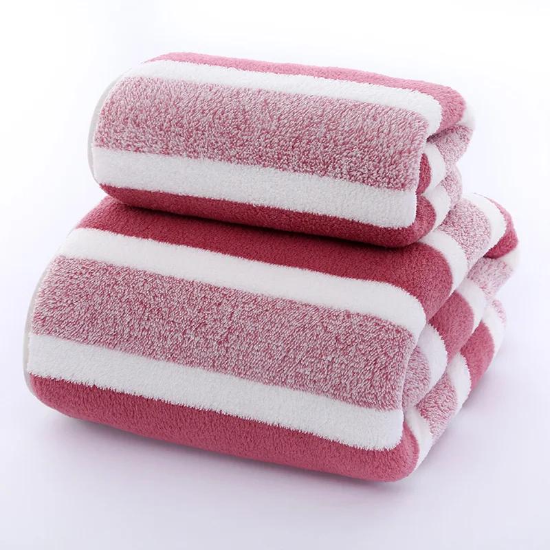 Quick Dry Striped Hair Towel Set - Super Soft And Absorbent Microfiber For Gentle Drying