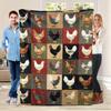 Extra Large Farmhouse Chicken Flannel Blanket, Heavyweight Soft Bedspread for Couch Country Kitchen Decor