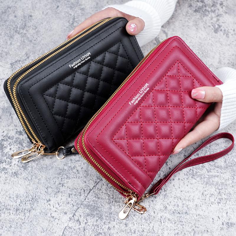 Women's 2023 Long Korean Style Wallet: Double Zipper Phone Bag, Large Capacity Card Holder, Coin Purse.